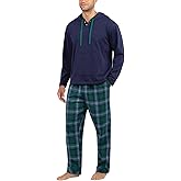 PajamaGram Mens Flannel Pajamas Sets - Pajamas for Men, Hoodie Top