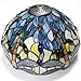 WERFACTORY Tiffany Lamp Sea Blue Yellow Stained Glass Dragonfly Style Table Lamp Nautical Reading Desk Bedside Light 12X12X18 Inches Decor Bedroom Living Room Home Office S128 Series