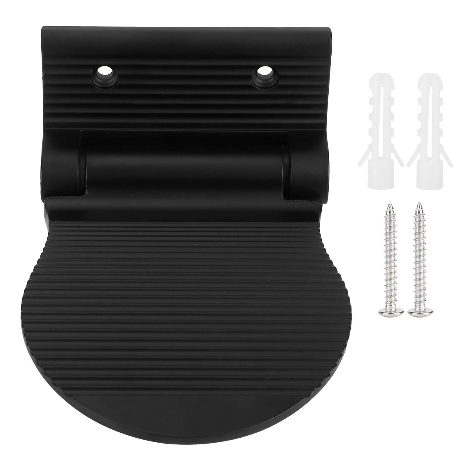 Cikonielf Storage Shelf, Space Aluminum Foot Pedal Wall Mount Non-Slip Foot Rest Pedal for Hallway Entryway Bathroom(Black)