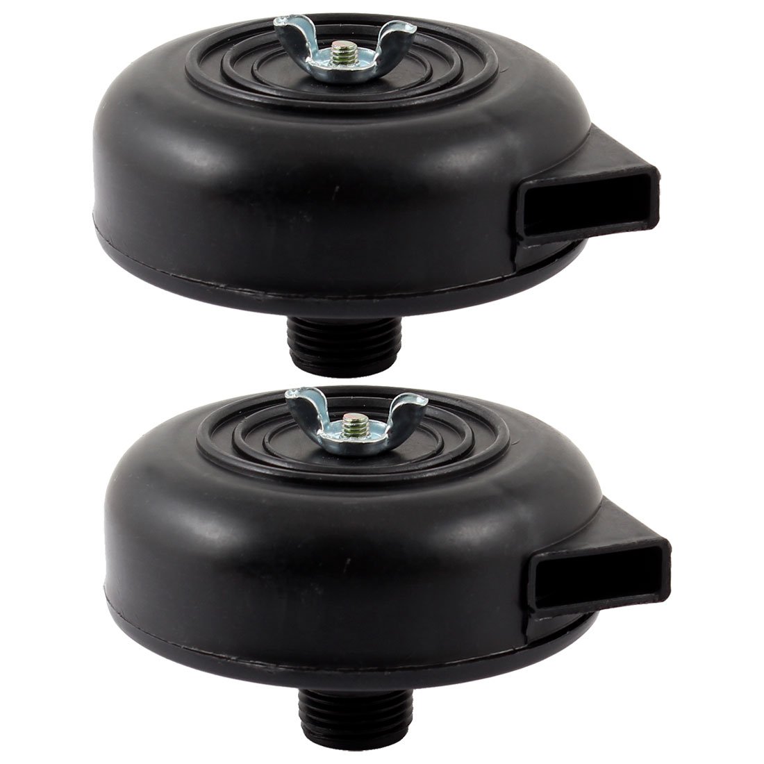 Sourcingmap 2 Pcs Black 20mm Threaded Exhaust Filter Muffler for Air Compressor
