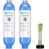 lifeegrn RV Water Filter with Hose Protector, Inline Water Filter, Reduces Bad Taste, Odors, Chlorine and Sediment in Drinking Water, Blue(2 Packs)