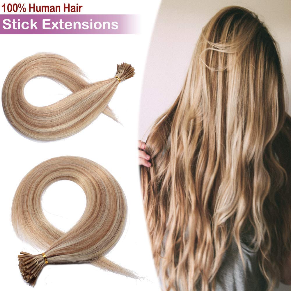 22 Pre Bonded I Tip Fusion Hair Extension Highlight Remy Human