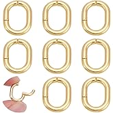 UNICRAFTALE 8 Pcs 13mm 18K Gold Plated Spring Clasp Ring Oval Clasps Enhancer Shortener Clasps Metal Spring Gate Rings Twister Clasps Ring for DIY Bracelet Necklaces Jewelry Making