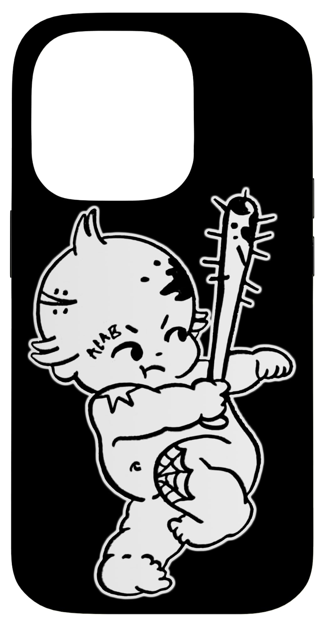 Kewpie Baby Criminal Punk Blackwork Case for iPhone 14 Pro