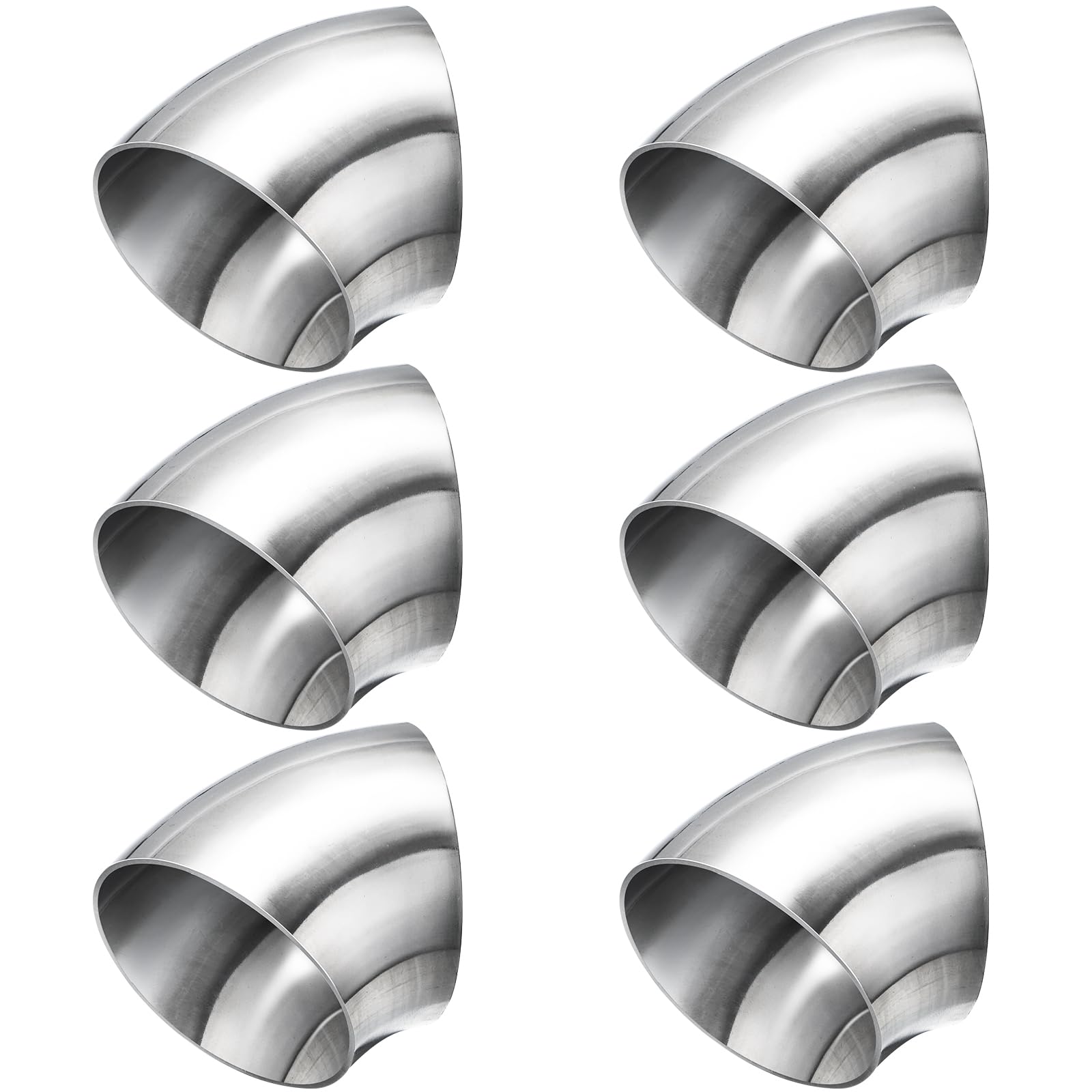 Photo 1 of YOUEON 6 Pcs 2.5 Inch 45 Degree Elbow Pipe, 304 Stainless Steel Mandrel Bend Elbow Thickness 16GA/0.06", Stair Handrail Elbow
