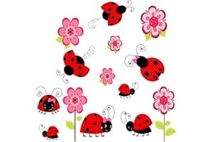 SILENRADAWN Colorful Ladybug Wall Stickers Removable Animal Wall Decals for Nursery Playroom Bedroom Decor