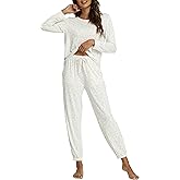 GYS Womens Pajamas Set - Viscose Made from Bamboo, Long Sleeve Sleepwear Tops with Jogger Pants Lounge Pjs Sets