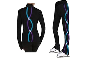 LIUHUO Figure Skating Training Pants Jackets Girls Girl Comfortable Warm Tracksuit Fleece Shiny Colored Diamond