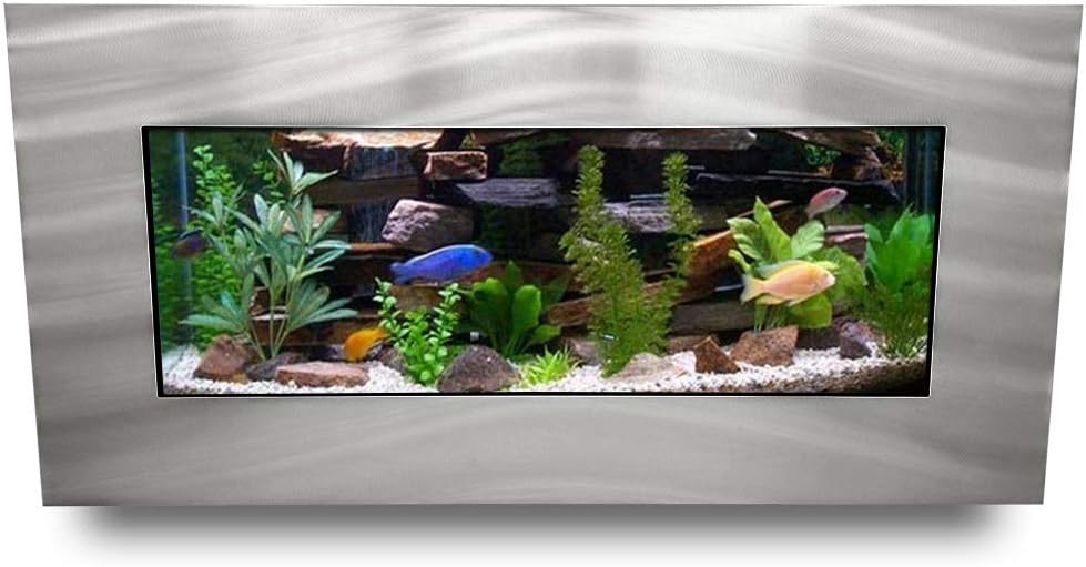 Aussie Aquarium 2.0 Wall Mounted Aquarium, Brushed Silver