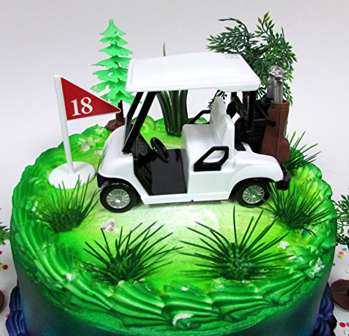 Golfing Themed 12 Piece Golfer Birthday Cake Topper Set