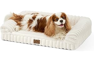 COZY KISS Cute Dog Bed for Small Dogs, Faux Fur Orthopedic Foam Dog Bed with Sides, Removable Washable Cover & Waterproof Lin