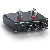 Fosi Audio Box X4 Phono Preamp with Vacuum Tubes for MM Turntable Phonograph Record Player with Volume Bass Treble Control