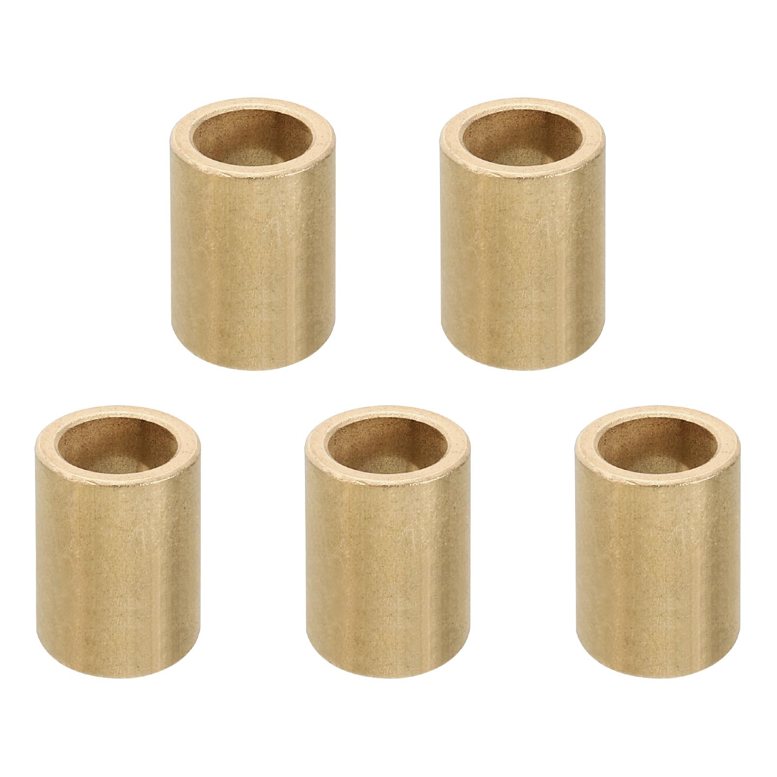 PATIKIL M10 Brass Spacers, 5 Pcs Metal Spacer Brass 10mm ID x 14mm OD x 20mm L Brass Spacers Screw Standoff for 3/8 Inch or M10 Screw