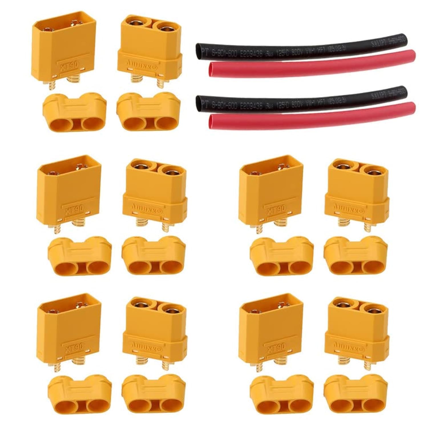 LINSYRC 5 Pairs Amass XT-90 XT90H Plug Male Female Connector Gold-Plated 4.5mm Banana Plug Bullet Connector for RC Battery ESC