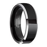 Frank S.Burton Black Rings for Men Women 8mm