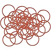 uxcell Silicone O-Ring, 15mm OD, 13mm ID, 1mm Width, VMQ Seal Rings Gasket, Red, Pack of 30