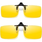 Joopin 2 Pack Polarized Clip on Sunglasses over Glasses, Rectangle Flip up Sun Glasses UV Protection Women Men