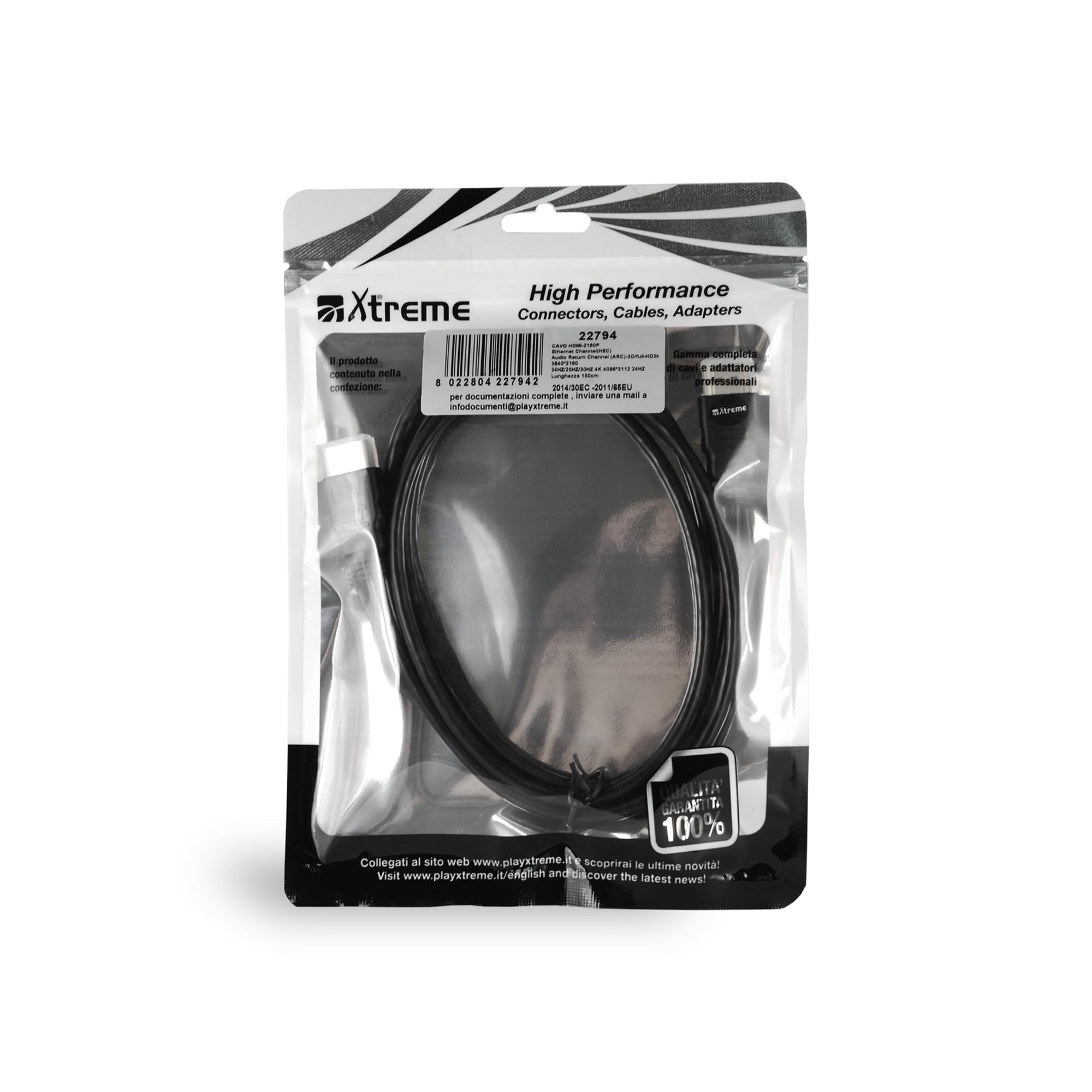 Xtreme 22794 1.5 m HDMI HDMI Black Cable HDMI – HDMI Cables (HDMI, HDMI, MALE, Male, Right, Right)
