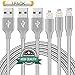 Youer Lightning Cable 3Pack 3FT 6FT 10FT Nylon Braided Certified iPhone Cable USB Cord Charging Charger for Apple iPhone 8, X, 7, 7 Plus, 6, 6s, 6+, 5, 5c, 5s, SE, iPad, iPod Nano, iPod Touch Grey
