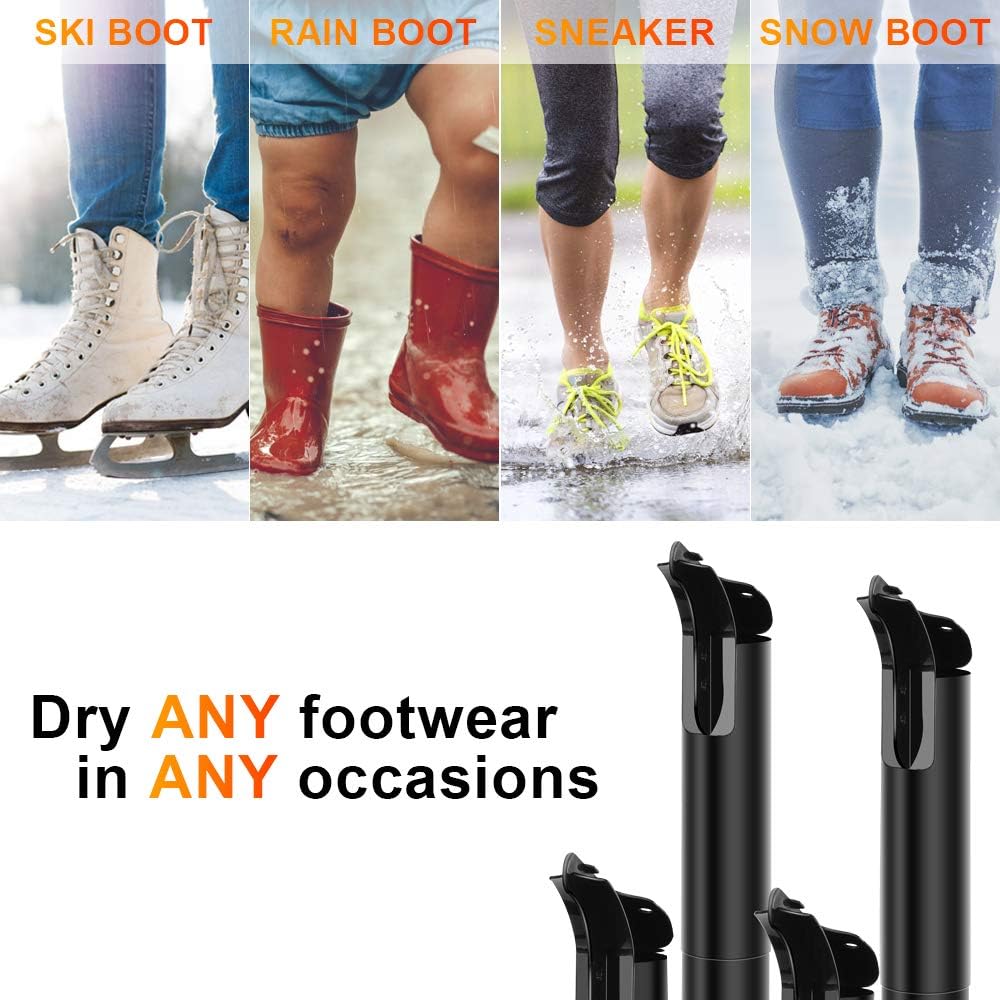 TRUSTECH Boot Dryer - Electric 4 Shoe Dryer with Heat Blower & 180 MIN Timer, Quick Drying & Super Quiet, Boot Warmer Dryer for Work Boots, Shoes, Gloves, Socks, Heat Blower Deodorizer: Shoes