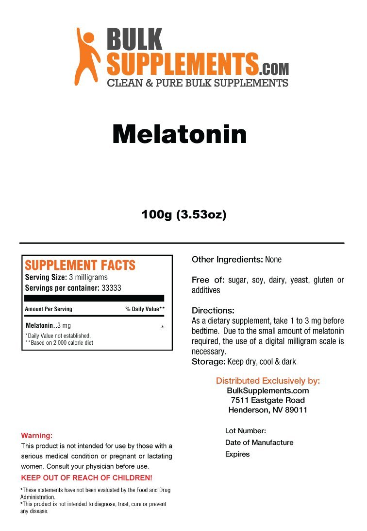 Amazon.com: BulkSupplements Melatonin Powder (25 grams): Health & Personal Care