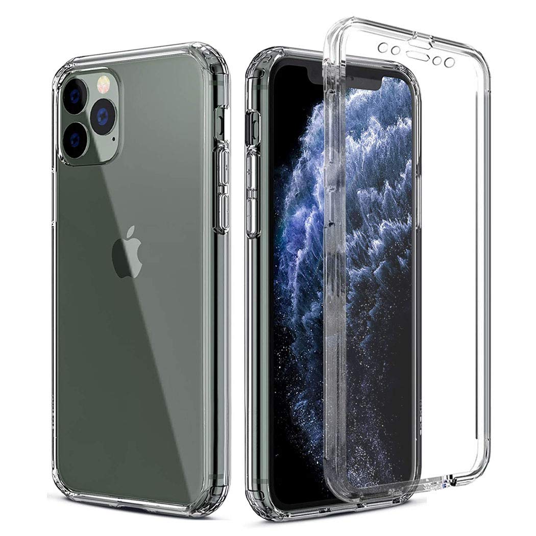 Apple iPhone 11 Pro MAX 6.5" Case, iPhone 11 Pro MAX Front and Back Case, Transparent Clear Fully Protection PC Hard Soft Cover Bumper Shockproof For iPhone 11 Pro MAX