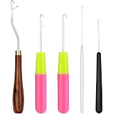 BALDCC 5 Size Latch Hook, Crochet Hooks for Hair, Latch Hook Kit | Crochet Needles for Hair , Crochet Hooks for Hair , Rug Hook for Rug Making, Braiding, and Crochet Craft