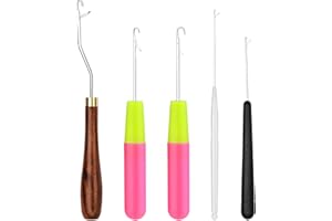 BALDCC 5 PCS Latch Hook, Crochet Hooks for Hair, Latch Hook Kit for Rug Making, Braiding, and Crochet Craft - 1