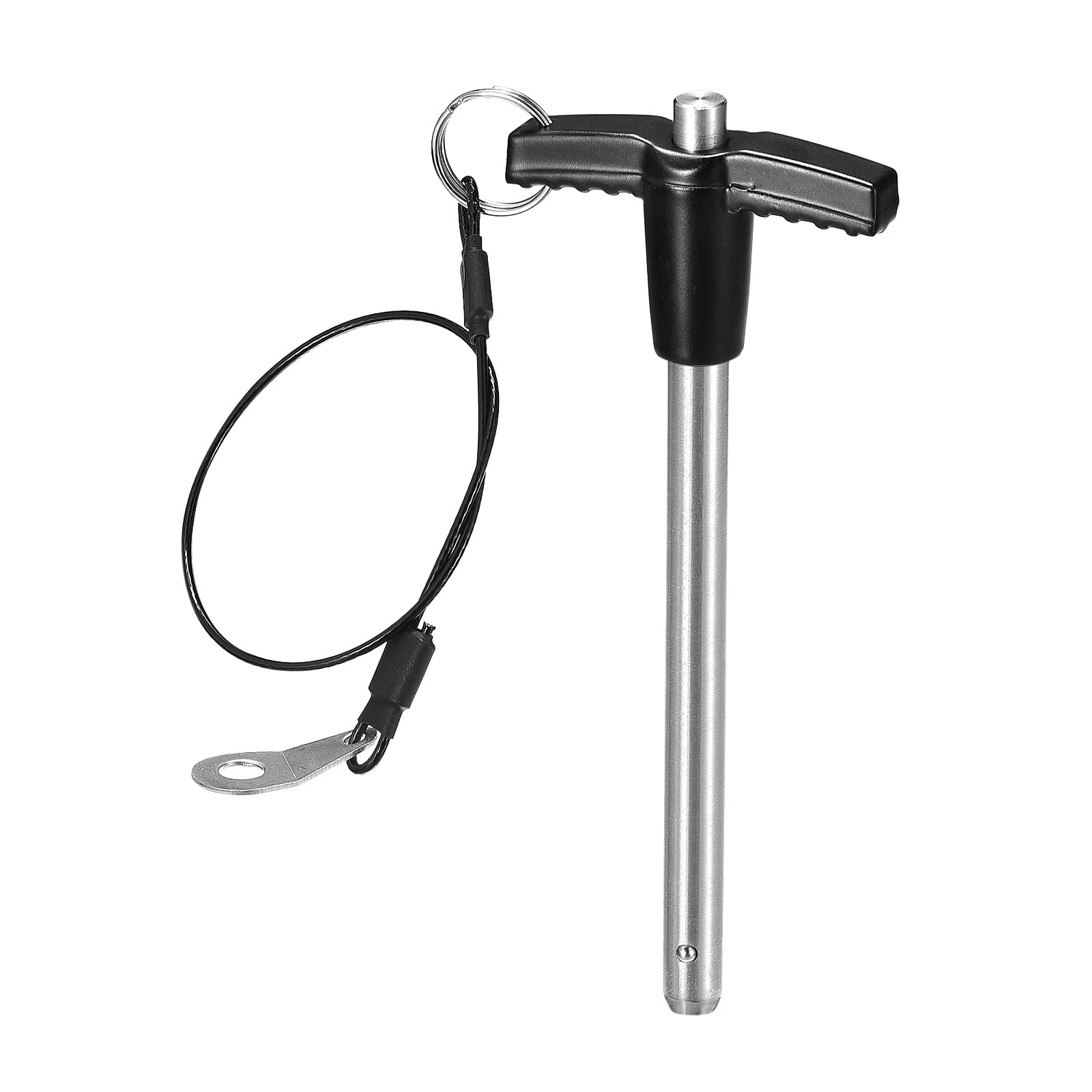 DTGN 8mmx90mm(DxL) T Handle Quick Release Pin - Good for Quickly Connecting and Hooking Up Components - 304 Stainless Steel Ball Locking Pin with Push Button - Black/Silver