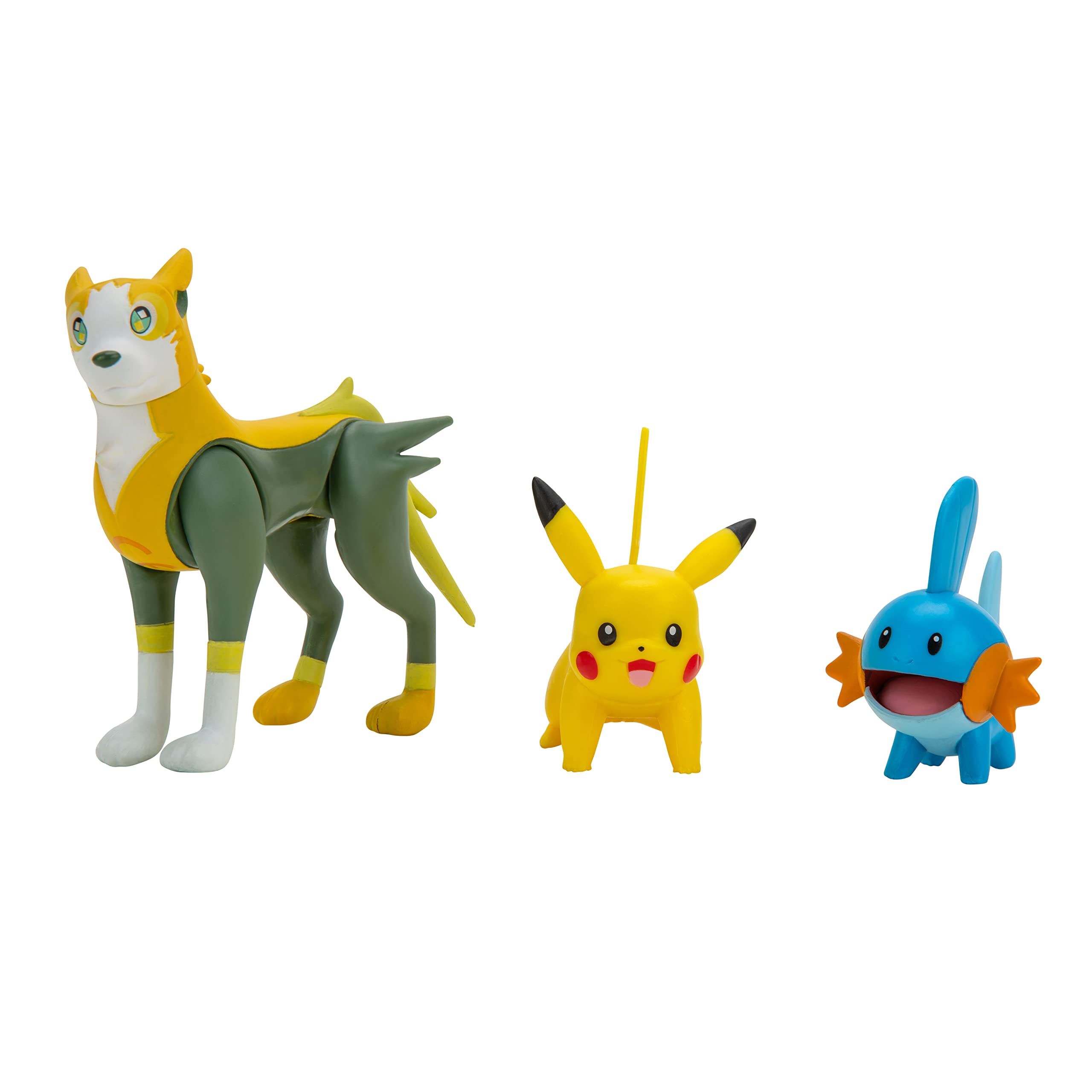 Pokemon Battle Figure 3 Pack - Features 2 Mudkip and Pikachu & 3-Inch Boltund Battle Figures-Authentic Details