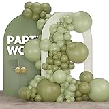 PartyWoo Sage Green Balloons 140 pcs Different
