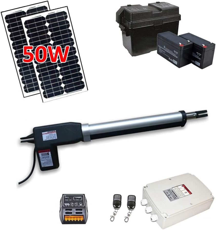ALEKO AS600SLV Solar Powered Single Swing Gate Opener Kit