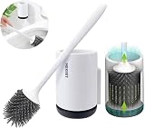 MEKEET Silicone Toilet Brush and Holder Wall Mounted Set view 1