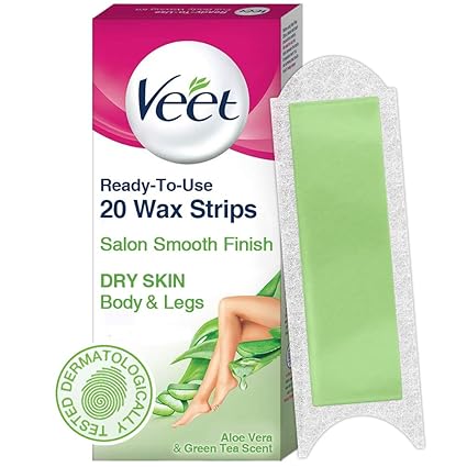 Veet Instant Waxing Kit for Dry Skin, 20 strips