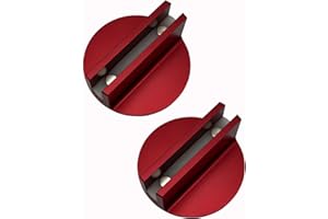 FYWZ Grooved Magnetic Jack Pad, Aluminum Jack Pads with Large Slotted Jacking Pucks with Magnetic Function for Universal Vehicles 0.4" Slotted Aluminum Groove Frame Guide Rail Adapter (Red-2 PCS)