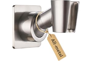 Shower Head Holder All Metal Handheld Shower Wand Bracket Adhesive Shower Wall Mount Holder Brass Shower Spray Holder Drill F
