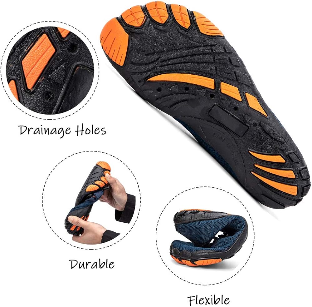  | hiitave Men Barefoot Water Shoes Beach Aqua Socks Quick Dry for Outdoor Sport Hiking Swiming Surfing | Water Shoes