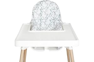 Nibble and Rest Highchair Cushion Cover for Inflatable Cushion, Compatible for IKEA Antilop Highchair, High Chair Accessories Stain-Proof and Wipeable Cushion Cover (Cushion NOT Included)(Botanical)