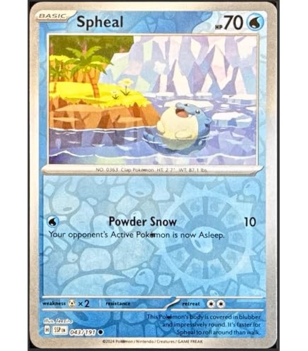 spheal pokemon card value Amazon.com: Pokemon - Spheal 199/191 - Surging Sparks
