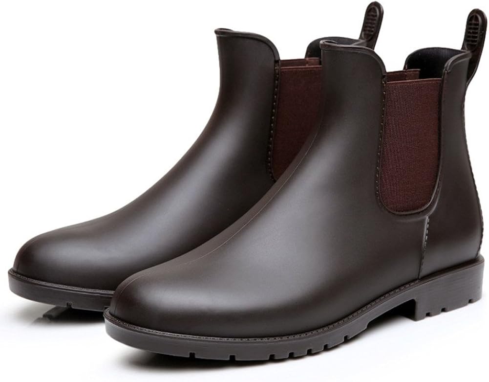matte black ankle rain boots