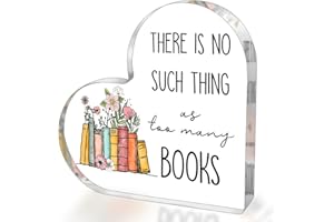 SUEHHYY Book Lovers Gifts, Acrylic Heart Sign Paperweight Presents, Reading Accessories, bookish Gifts for Book Lovers Women, Readers, Bookworm