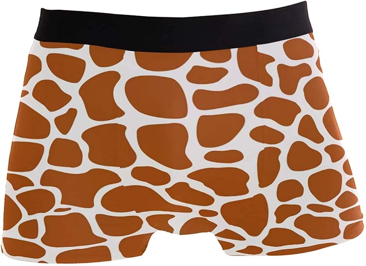 Giraffe Print Mens Boxer Briefs Underwear Breathable Stretch Boxer