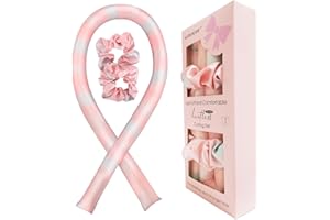 AUITRONCARE Heatless Hair Curlers,Silk Curls Headband,No Heat Rollers to Sleep in Overnight,Satin Curling Rod Headband for Long and Medium Hair(Pink)
