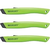 Westcott Box Cutter Safety Ceramic Utility Knife, 3-Pack