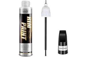 XDOTOAR Matte Black Rim Touch Up Paint, Efficient Wheel Paint Pen for Metal, Also Match Flat Black, Quick and Easy Repair Curb Rash, Car, Faucet and More, Universal and Color Accurate, Long lasting