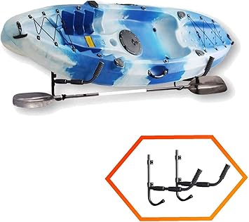 Amazon Co Jp Onefeng Sports カヤックウォールラック カヤック壁ハンガー サーフボード収納ラック フック付きで オールの収納 に使用できます ガレージ 物置 その他の壁用 ホーム キッチン