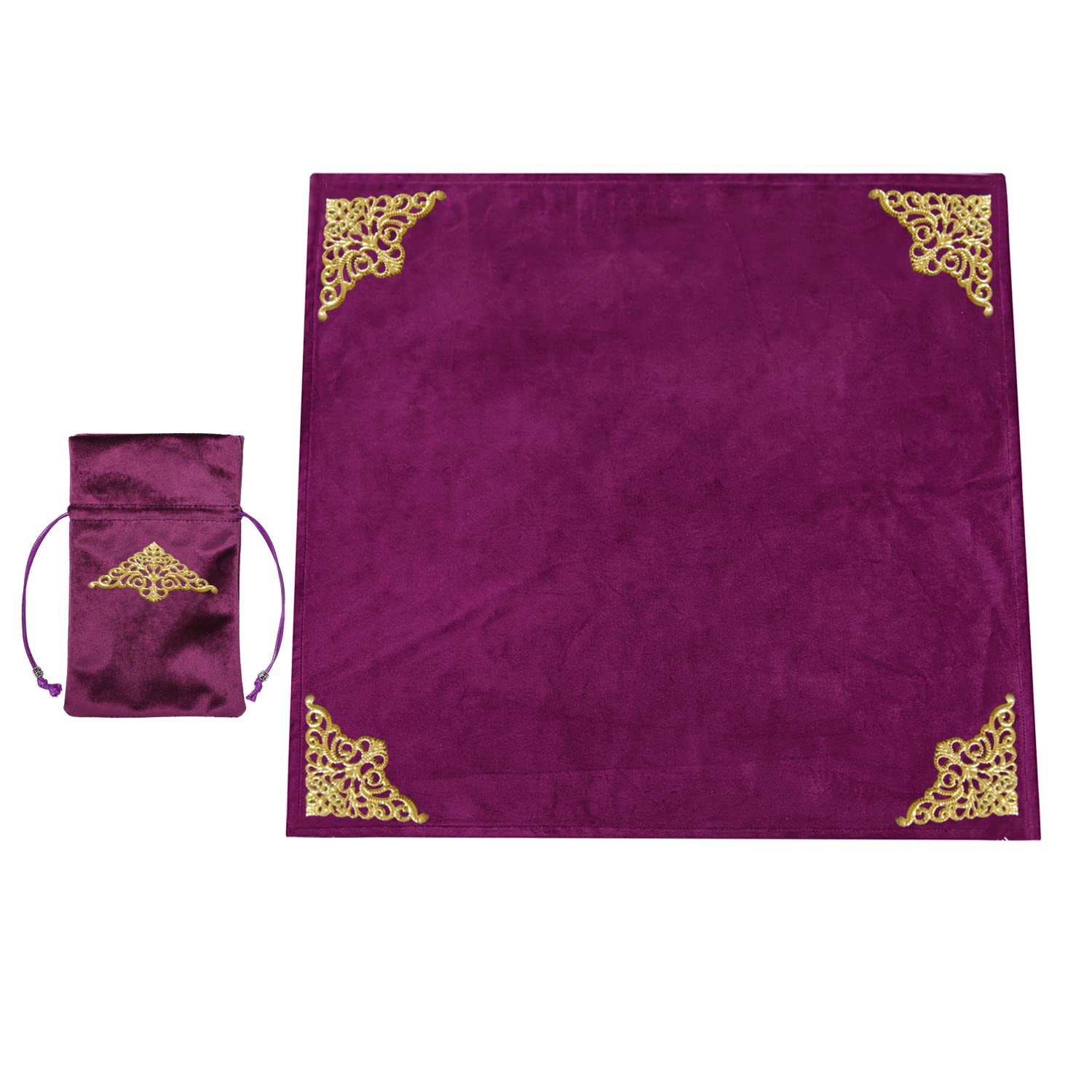 BLESSUME Altar Tarot Table Cloth for Reading Wicca Square Divination Velvet Cloth with Tarot Pouch — image 1
