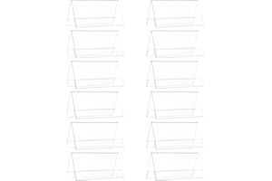 MAGICLULU 12pcs Double-sided Plastic Table Name Tent Frames 120x60mm Reusable Desk Sign Holders for Office