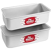 Fat Daddio's Anodized Aluminum Bread Pan, 7.75 x 3.75 x 2.5 Inch, Set of 2, Silver