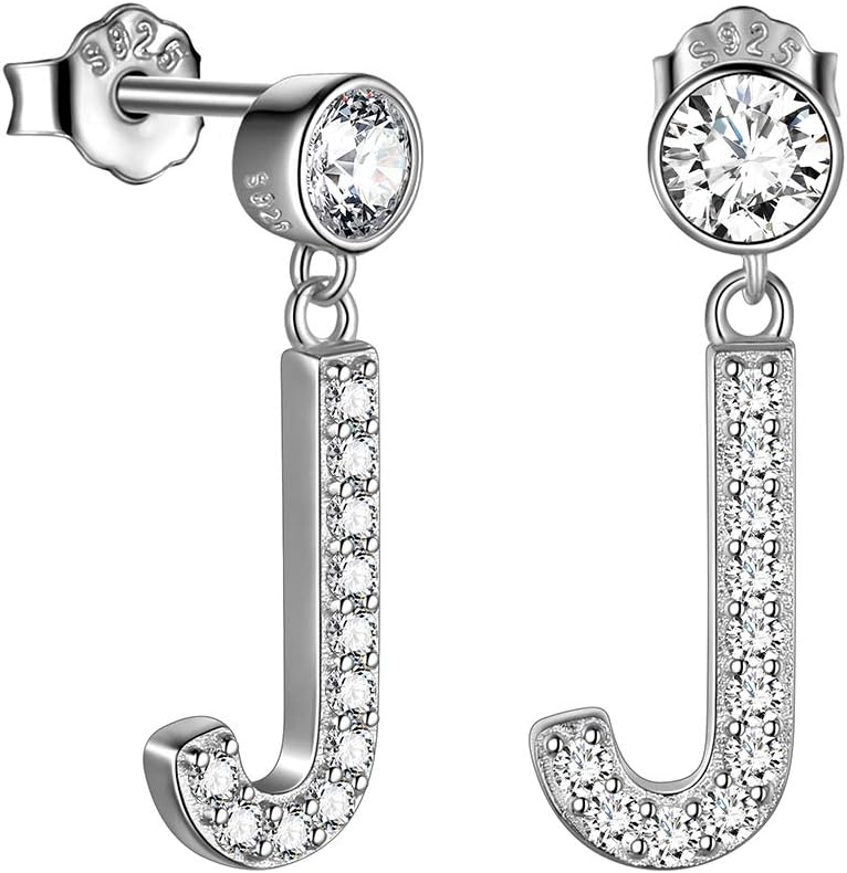 Simulated Diamond Stud Earrings Name Dangle Earrings for Wedding